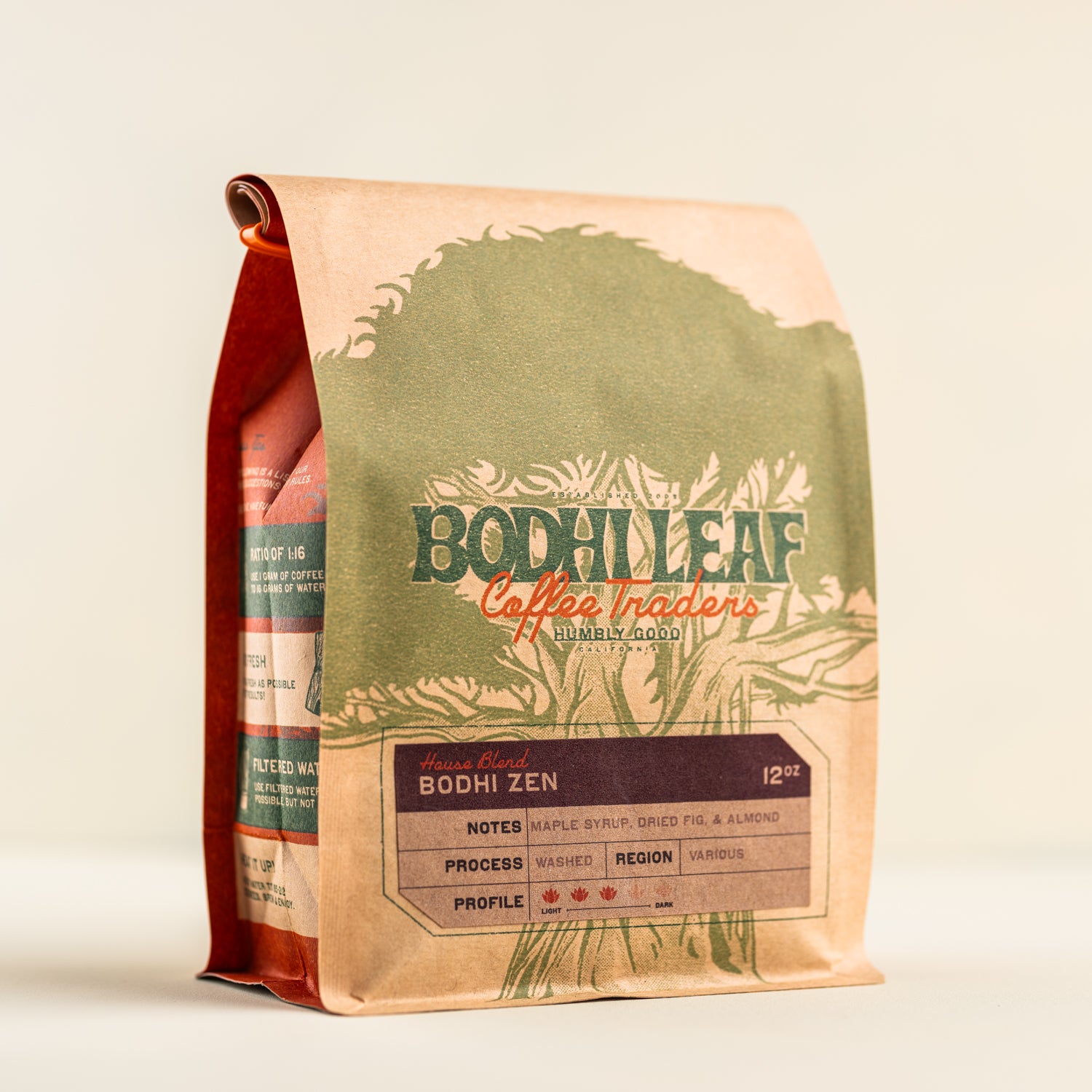 1/4 lb Clear Valve Bag - Bodhi Leaf Coffee Traders