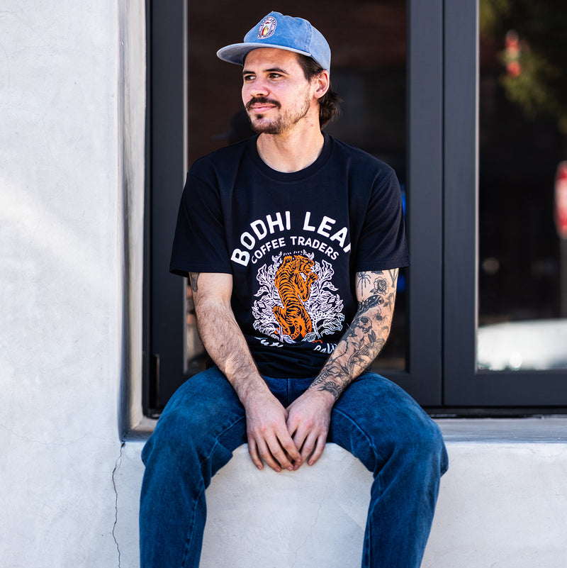 Tiger in Coffee Navy Tee